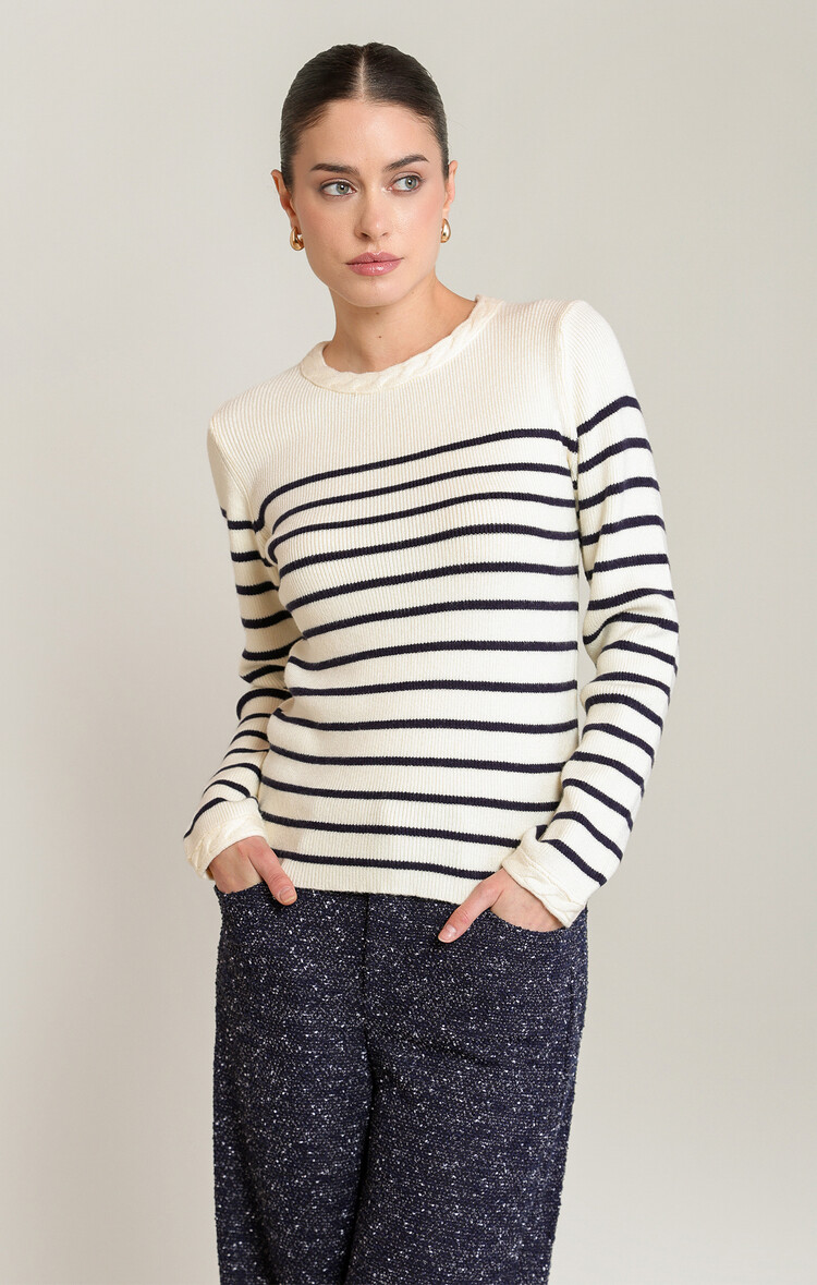 Black Tape Navy Stripe Top