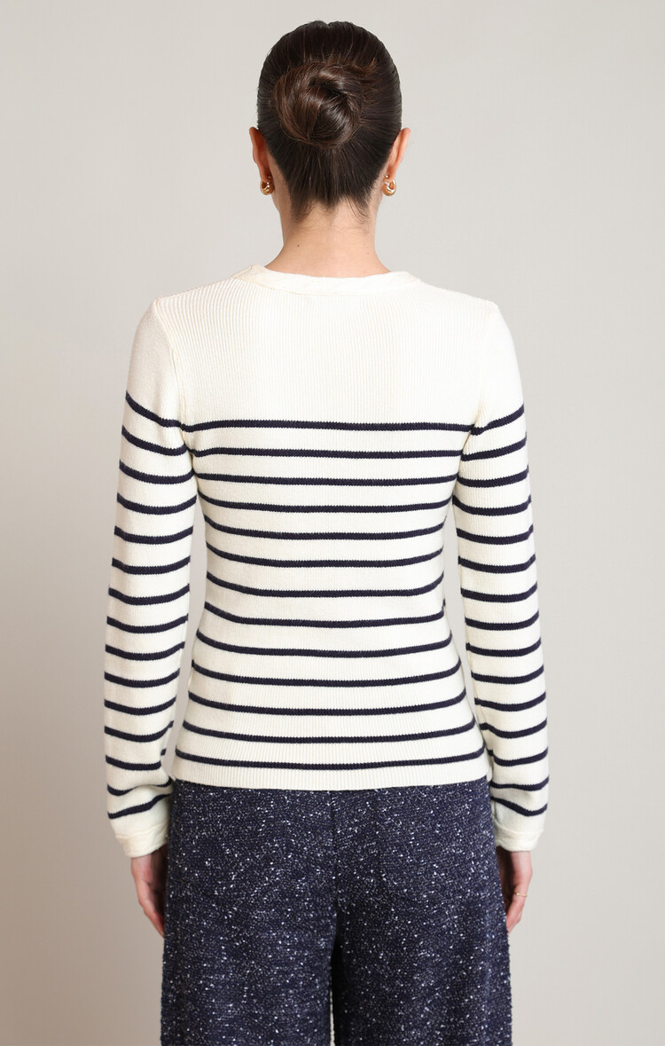 Black Tape Navy Stripe Top