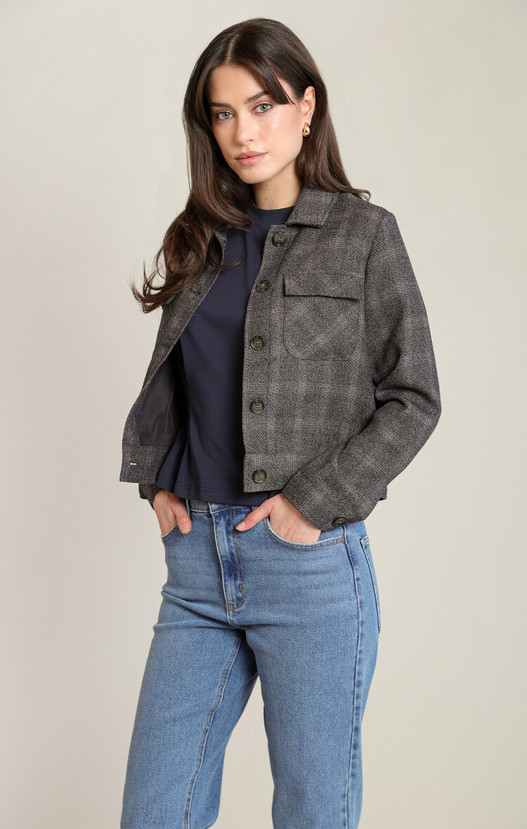 Dex Charcoal Plaid Jacket