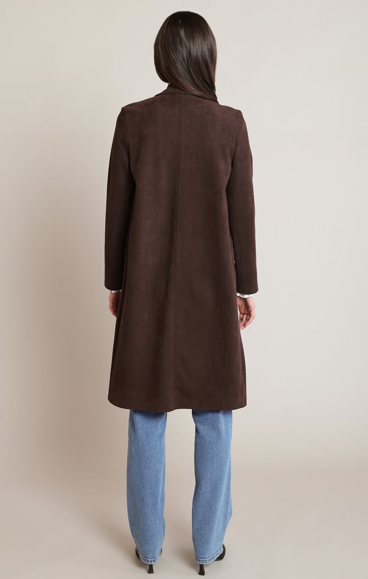 Black Tape Chocolate Suede Coat