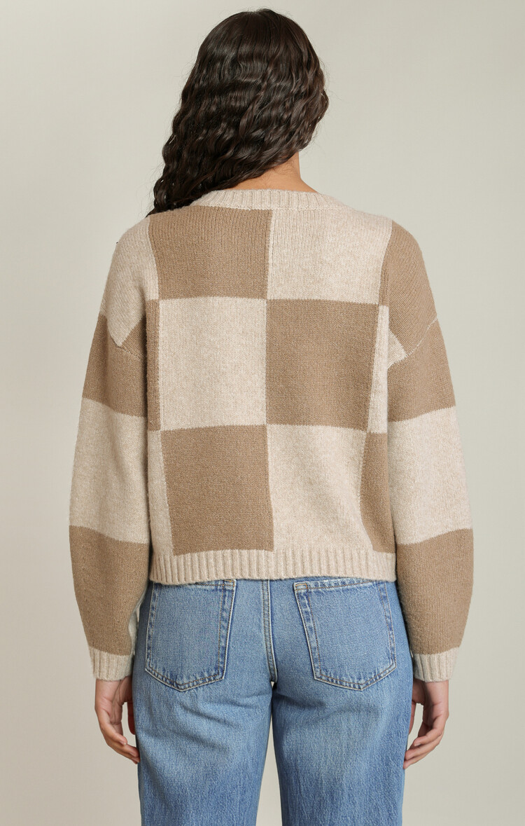 Dex Dex Check Button-Front Cardigan