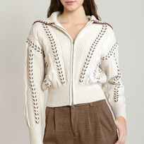 Dex Collar Cable Zip Cardi