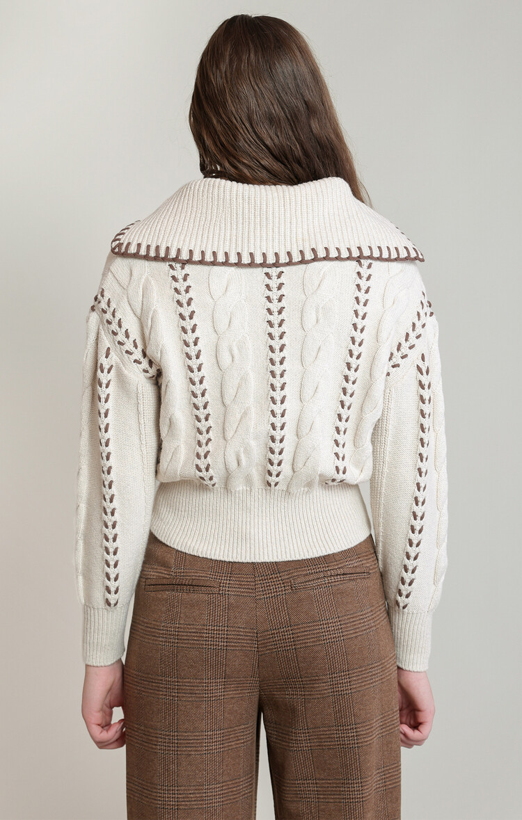 Dex Collar Cable Zip Cardi