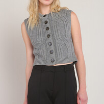 Room 34 Grey Cable Vest