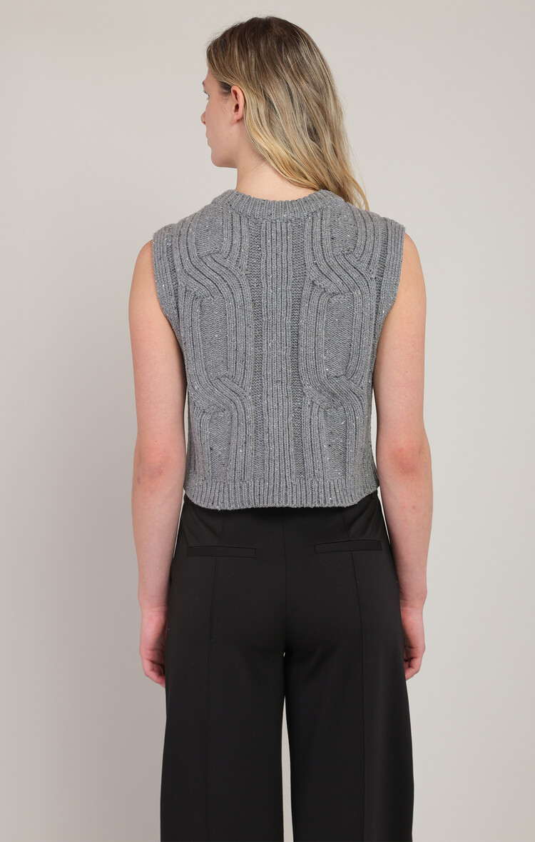 Room 34 Grey Cable Vest