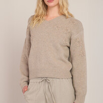 Room 34 Oatmeal Flower Sweater