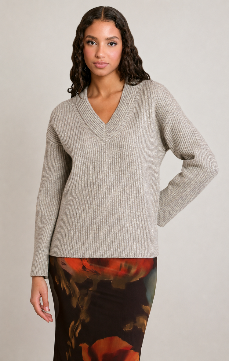 Dex Ribbed Vneck Sweater