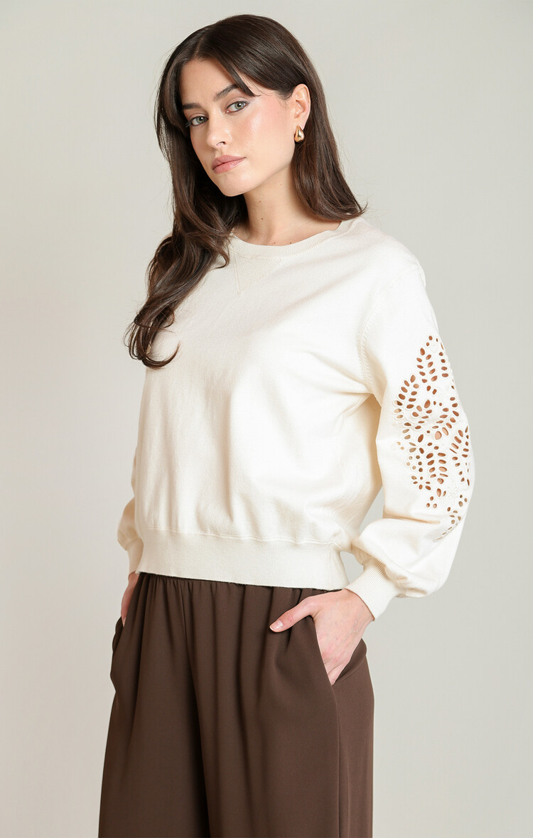 Dex Cutwork Sleeve Crew