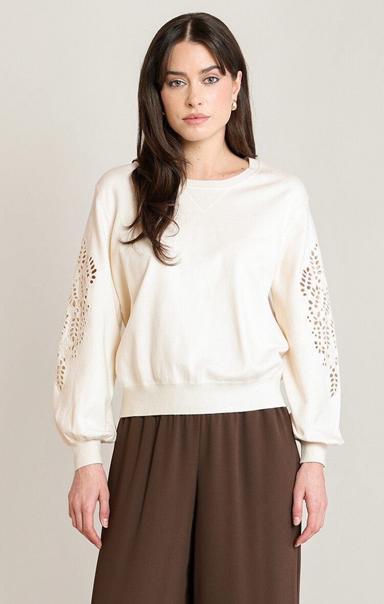 Dex Cutwork Sleeve Crew