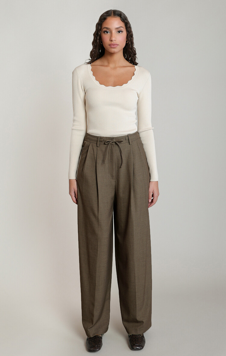 Dex  Taupe Pleated Pants