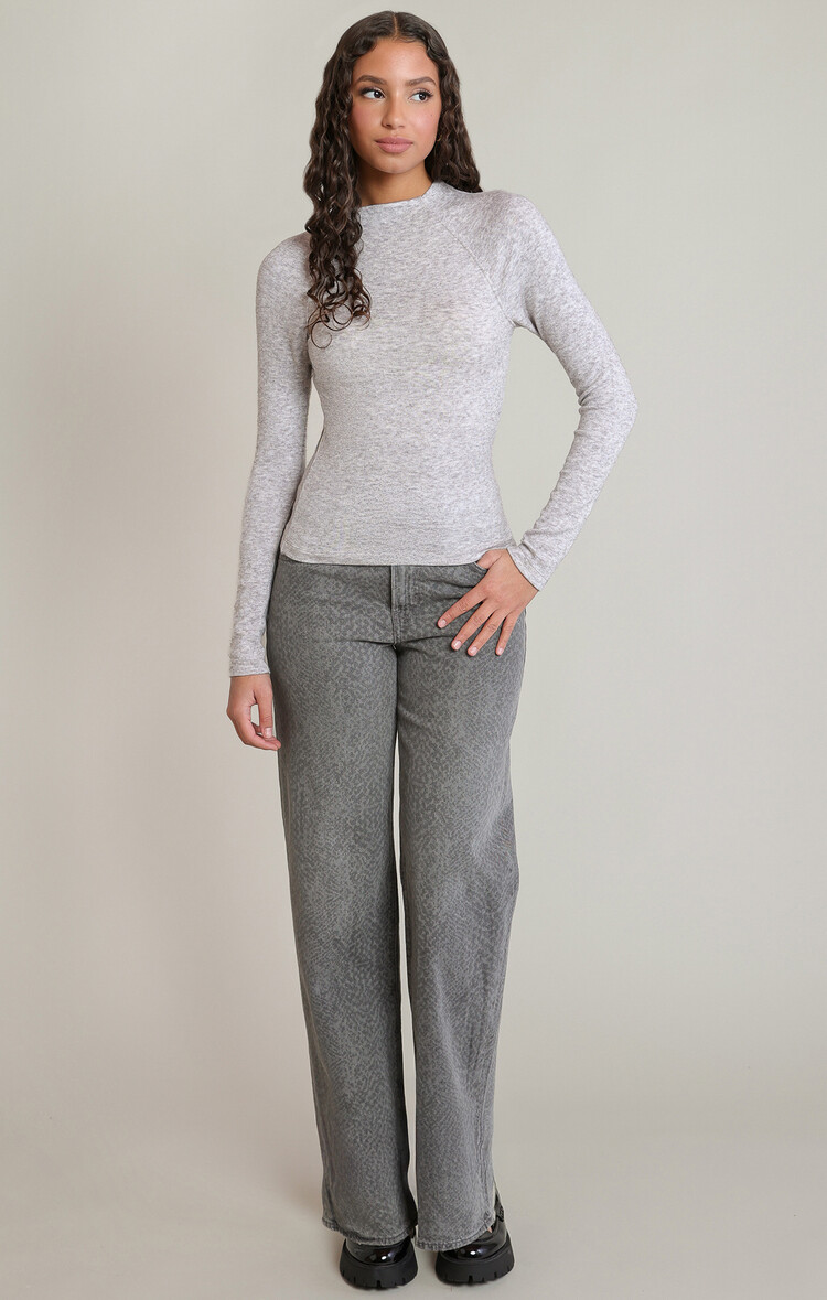 Dex Light Grey Raglan Top