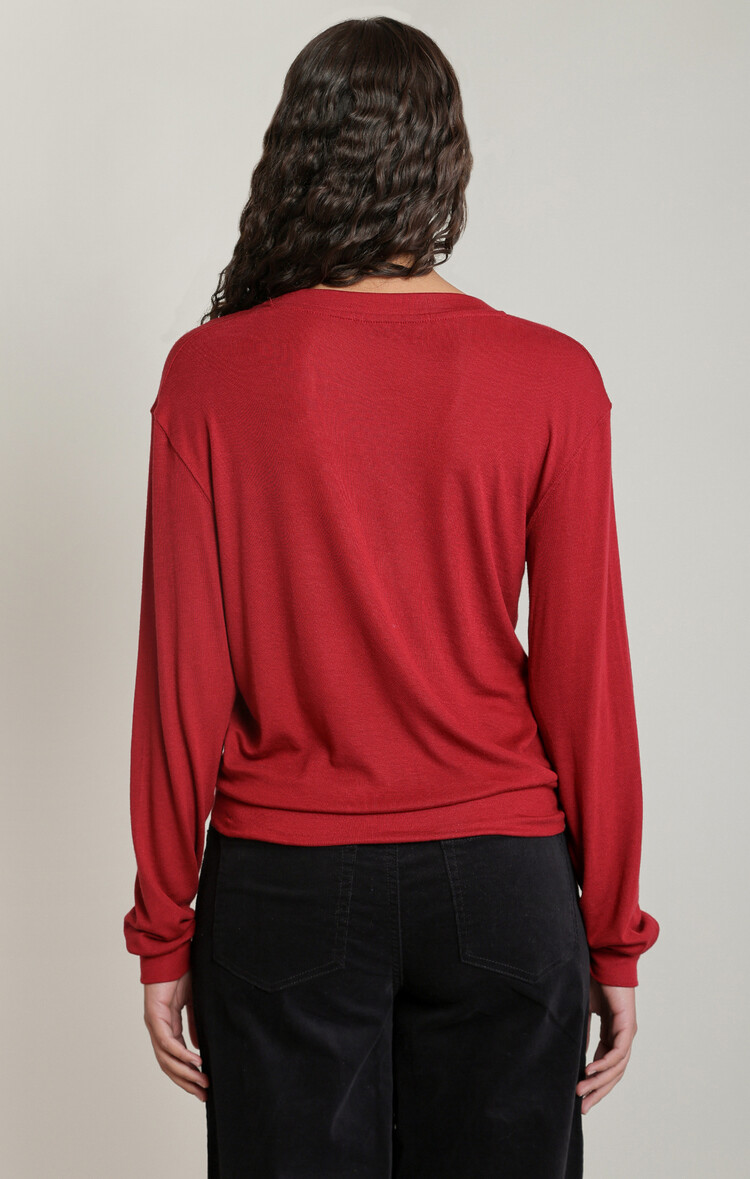Dex Burgundy V-Neck Tee