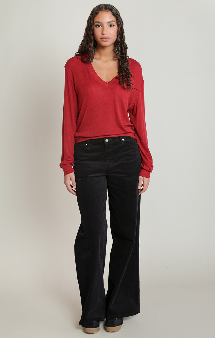 Dex Burgundy V-Neck Tee