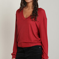 Dex Burgundy V-Neck Tee