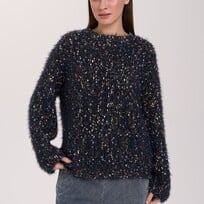 24 Colours Speckled Pullover – Navy & Bordeaux