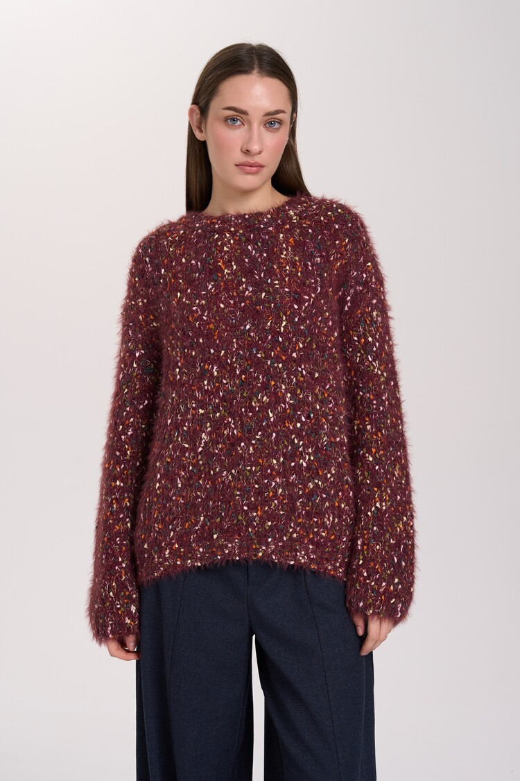 24 Colours Speckled Pullover – Navy & Bordeaux