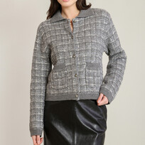 Black Tape Twill Cardigan Sweater