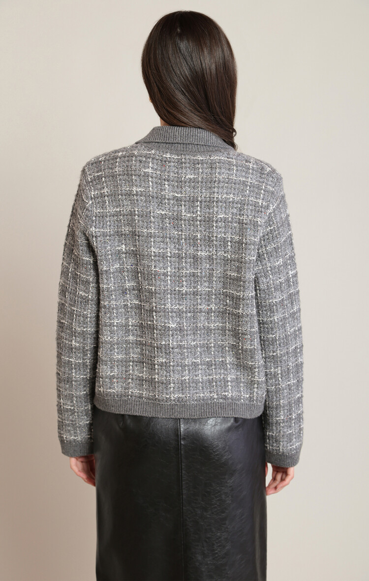 Black Tape Twill Cardigan Sweater