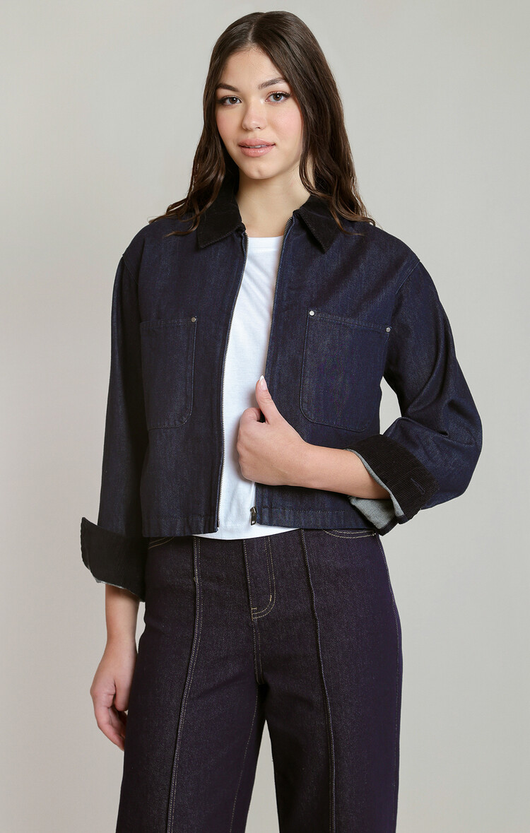 Dex Denim & Corduroy Collar Jacket