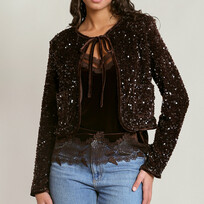 Dex Chocolate Sequin Jacket