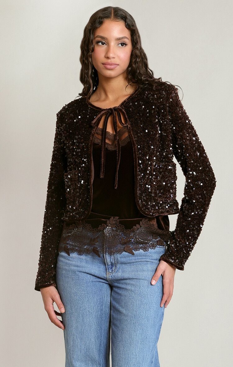 Dex Chocolate Sequin Jacket