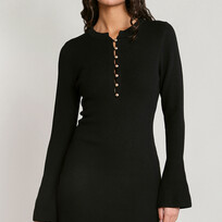 Dex Long Sleeve Ribbed Mini Dress