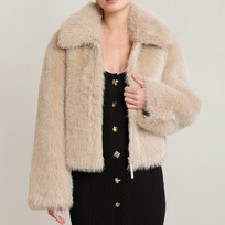 Black Tape Faux Fur Jacket