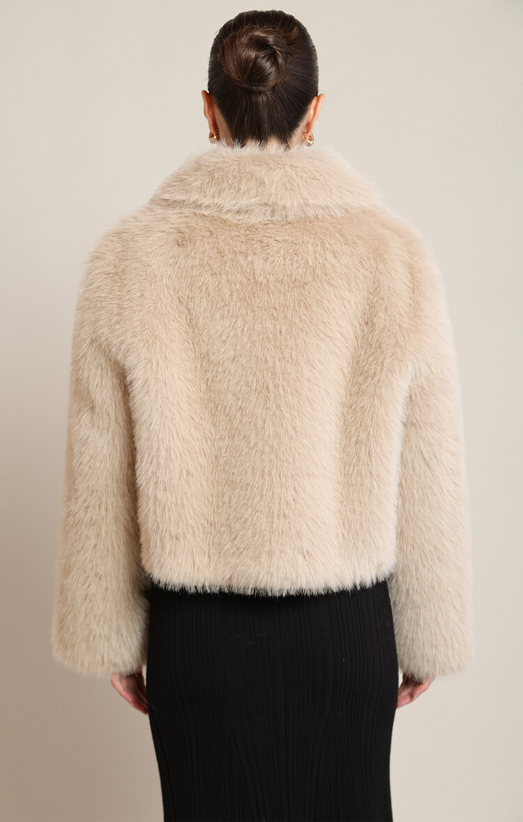 Black Tape Faux Fur Jacket
