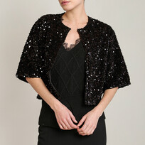 Black Tape Sequin Cardi Black