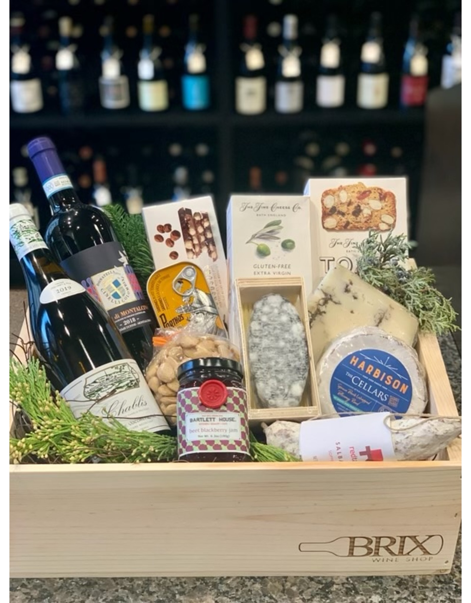 BRIX Holiday Wine and Cheese Gift Basket