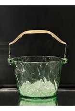 Heisey Glass Twist Green Moongleam Ice Bucket