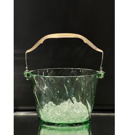 Heisey Glass Twist Green Moongleam Ice Bucket