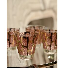 Fred Press Lowball Glasses 'Pink Pebbles on 22K Gold' (Set of 4)