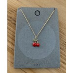 tai Gold Simple Chain w/ Red Enamel Cherry