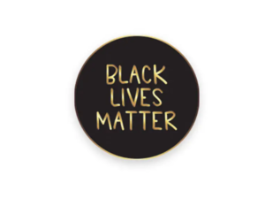 Black Lives Matter Enamel Pin – Gold & Black Script Lapel Pin For Backpacks, Hats, Jackets