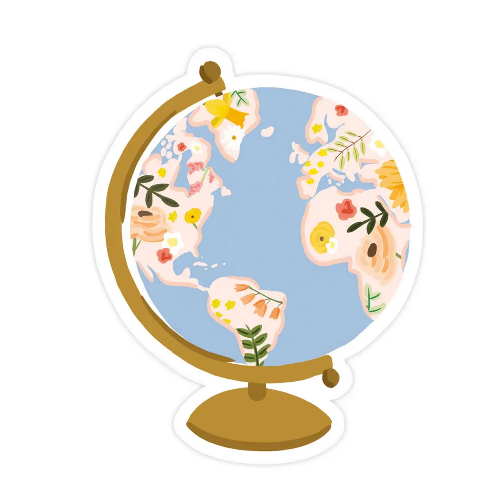Bloomwolf Studio Floral Globe Sticker