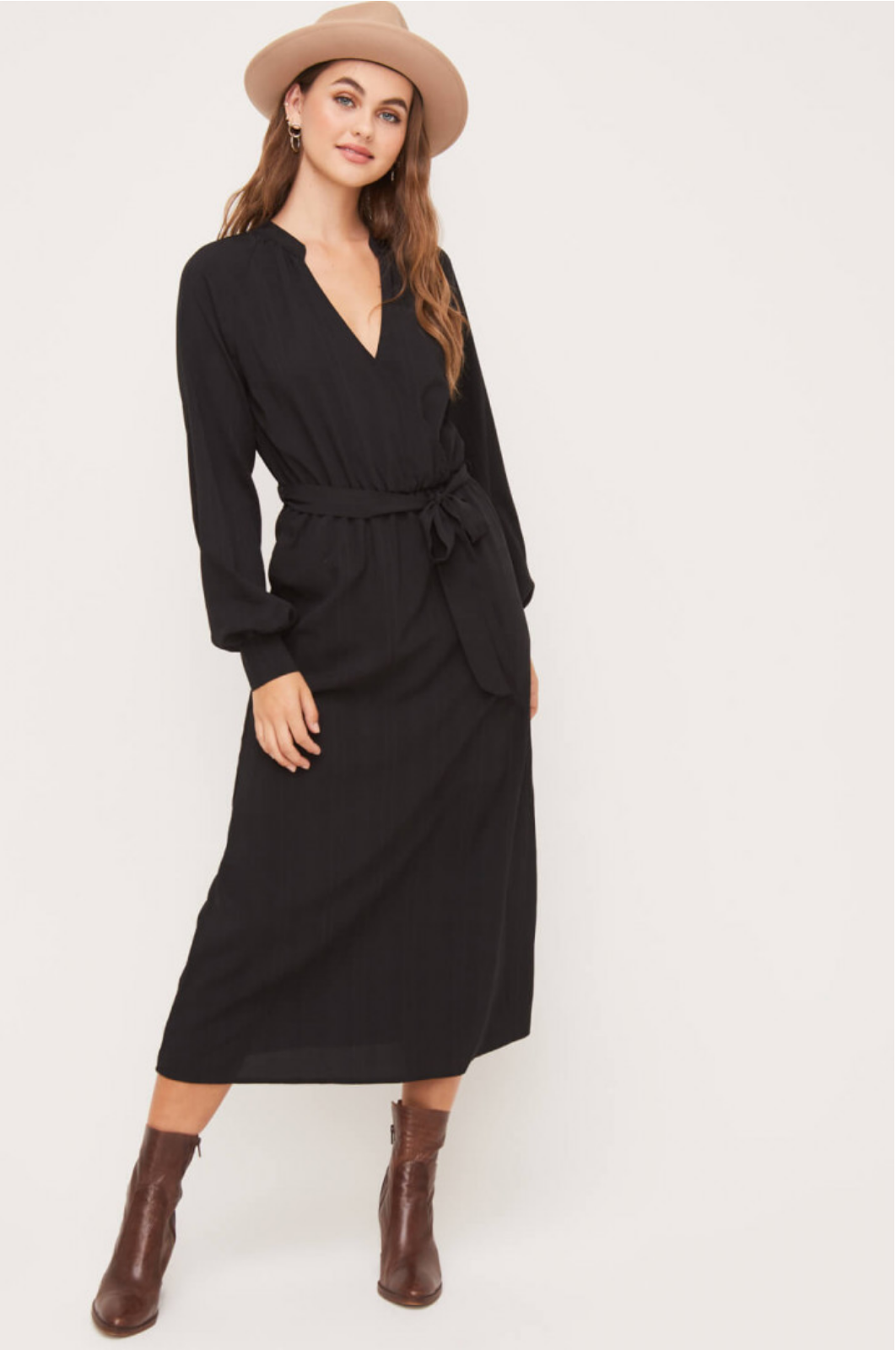 formal black midi dress