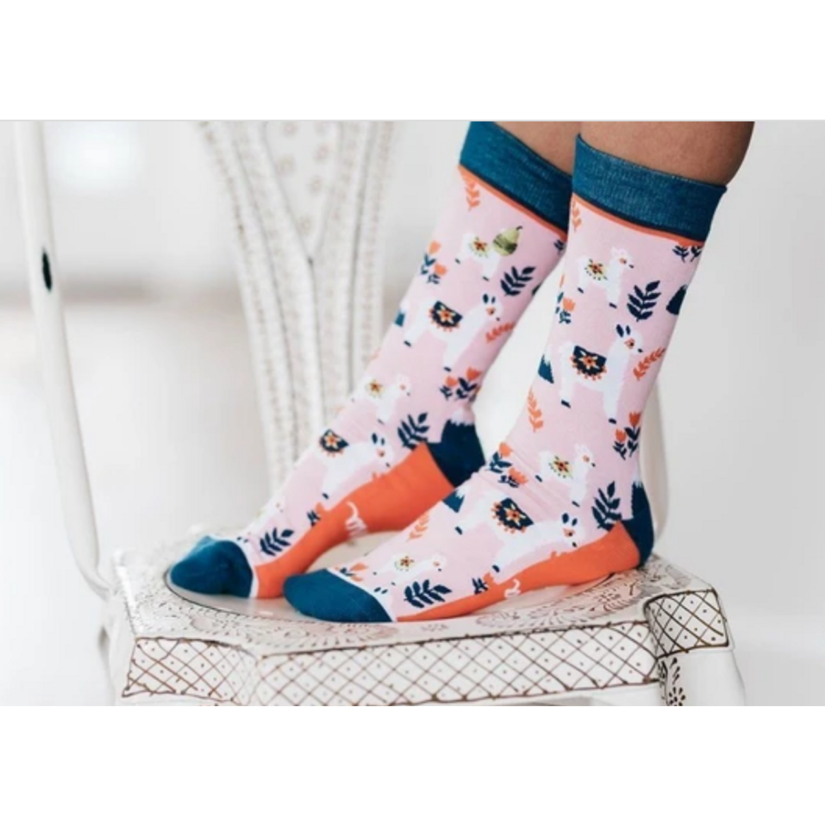 Woven Pear Mama Llama Socks