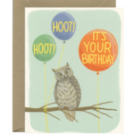 Yeppie Paper Hoot Hoot Owl & Balloons Birthday Card