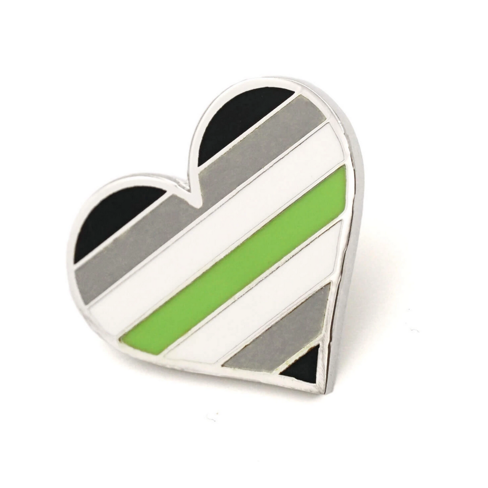 Compoco Agender Flag Heart Pin