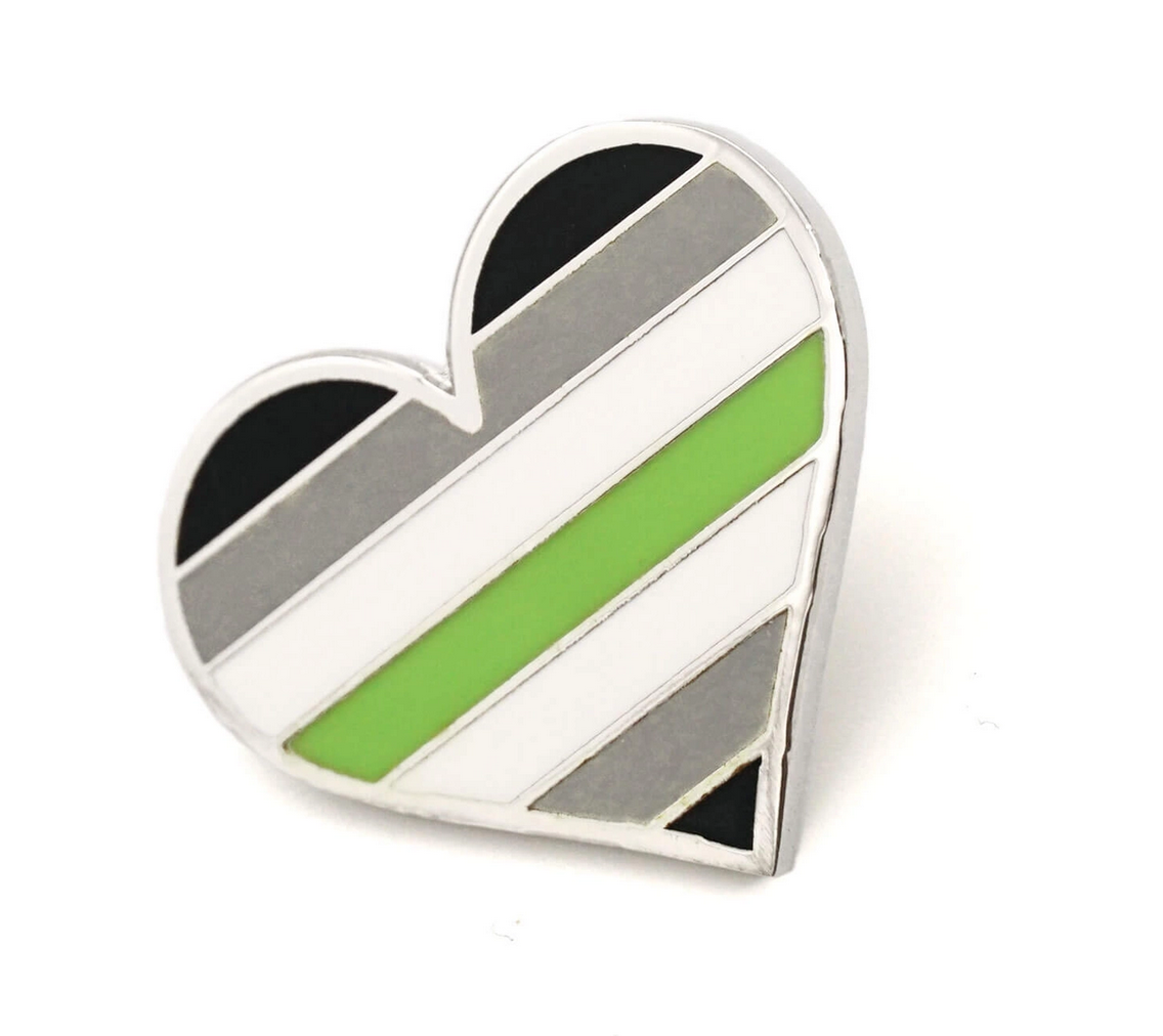 Agender Flag Heart Pin The Brass Owl