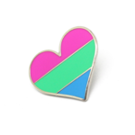 Compoco Polysexual Flag Heart Enamel Pin