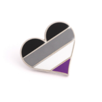 Compoco Asexual Flag Heart Pin
