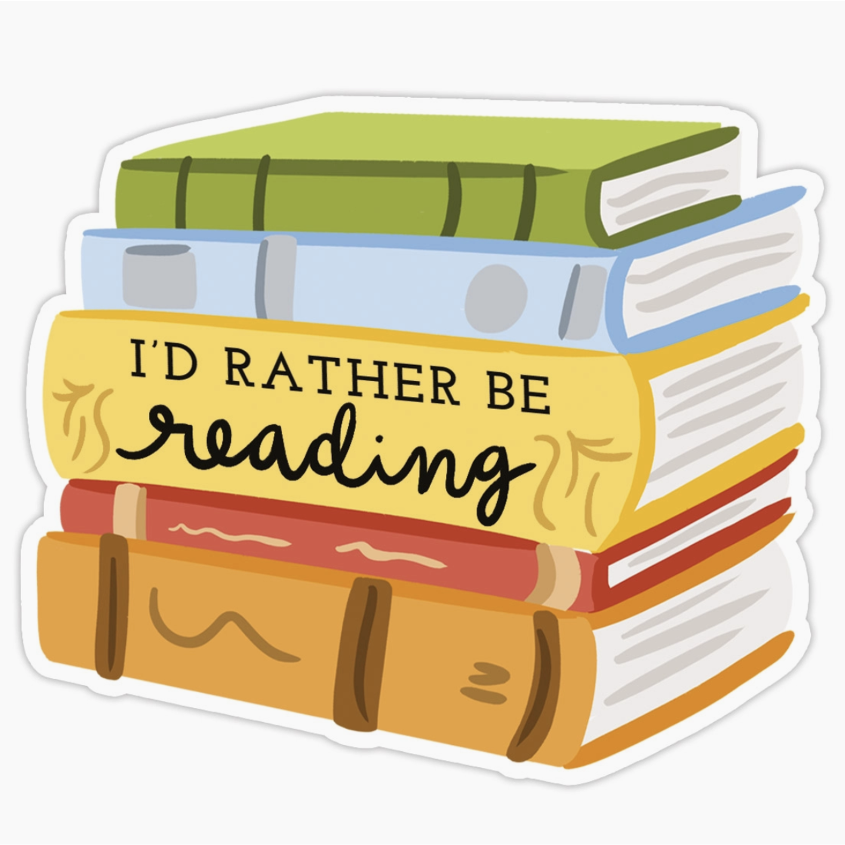 Bloomwolf Studio Rather Be Reading Sticker