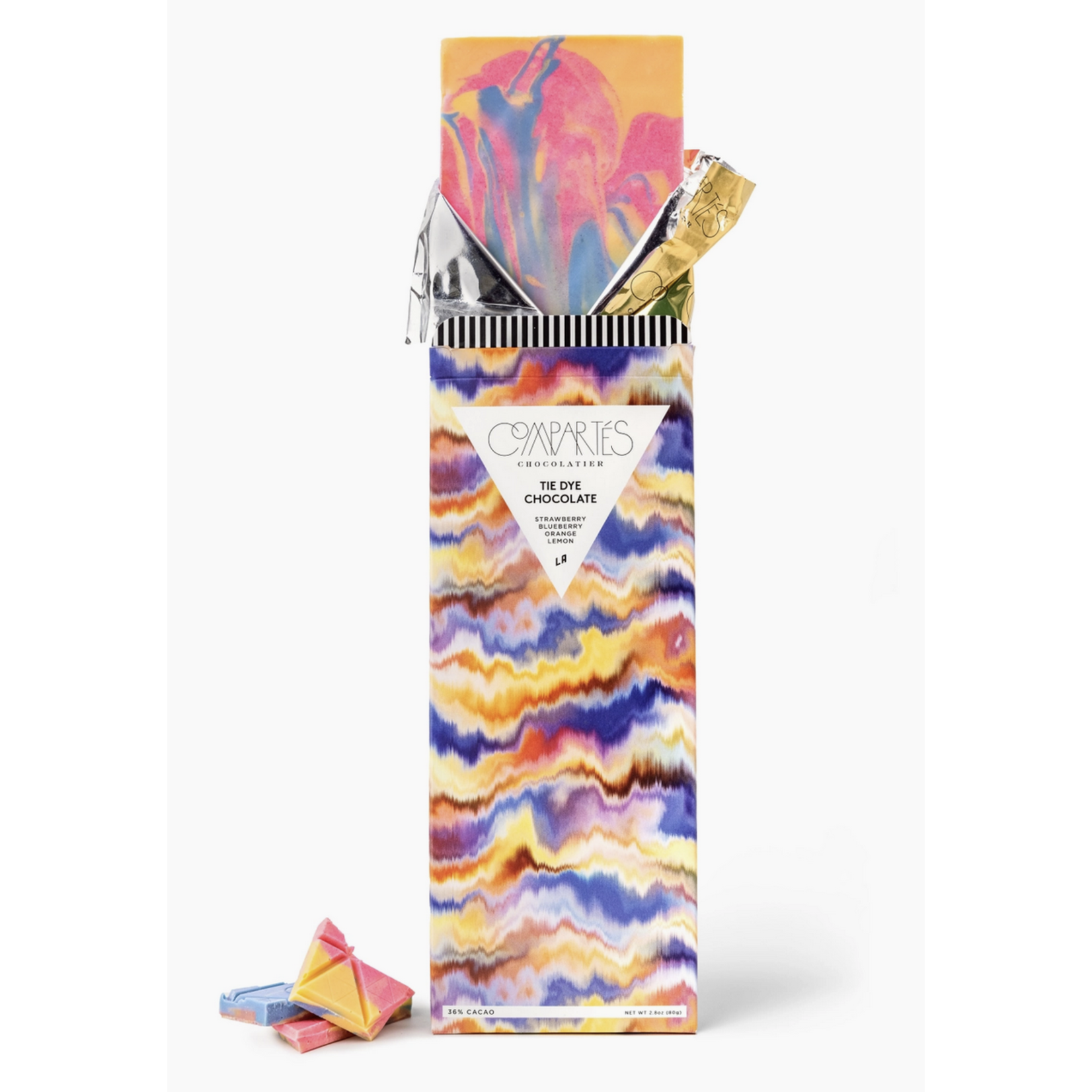 Compartes Chocolate TIE DYE Rainbow Chocolate Bar