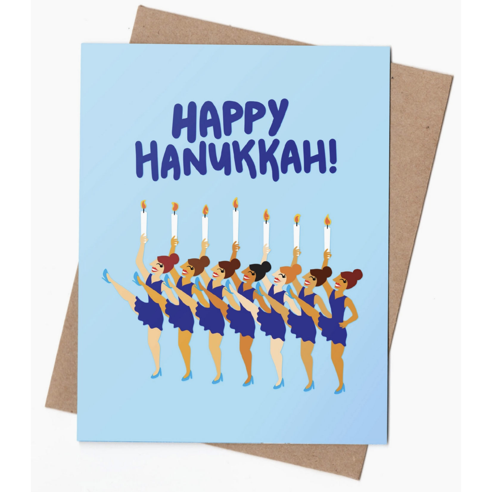 Rhino Parade Menorah Dancers Hanukkah Card