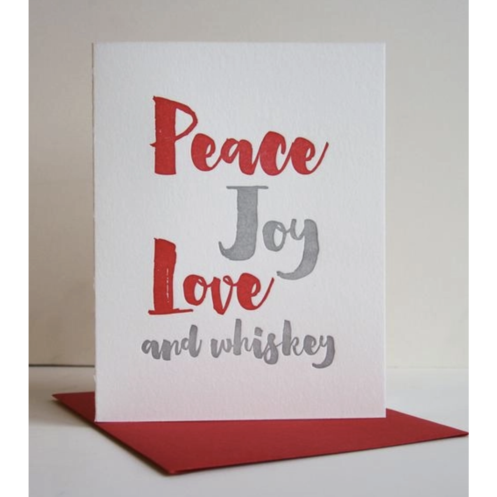 Steel Petal Press Peace And Whiskey Holiday Card