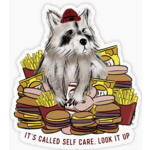 Boss Dotty Self Care Raccoon Sticker