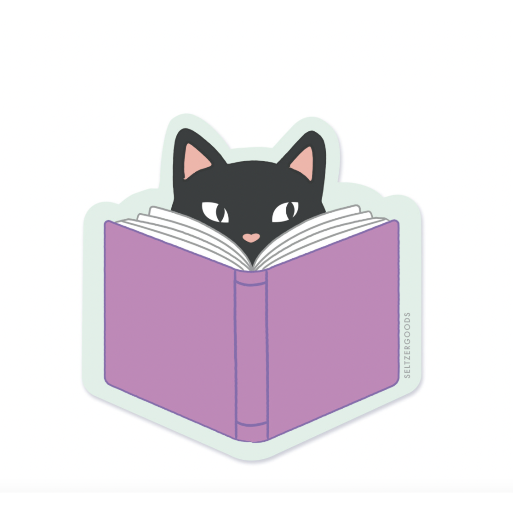 Seltzer Reading Kitten Sticker