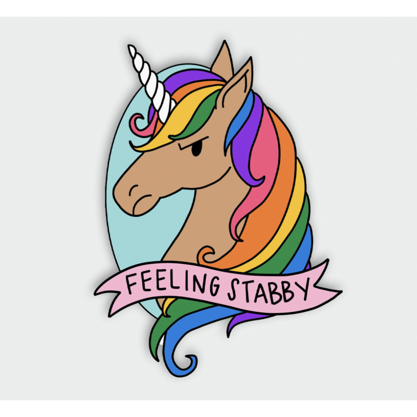 Feeling Stabby Unicorn Sticker Caramel 